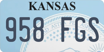 KS license plate 958FGS