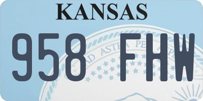 KS license plate 958FHW