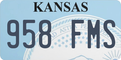 KS license plate 958FMS