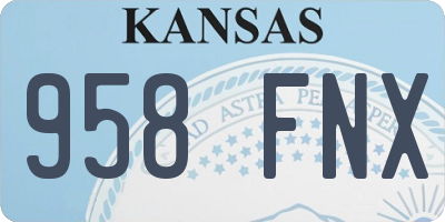 KS license plate 958FNX