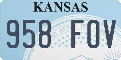 KS license plate 958FOV