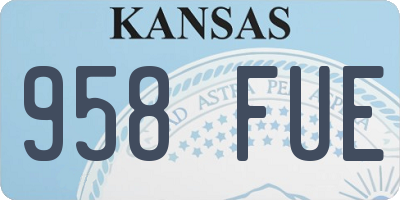 KS license plate 958FUE