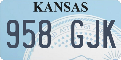 KS license plate 958GJK
