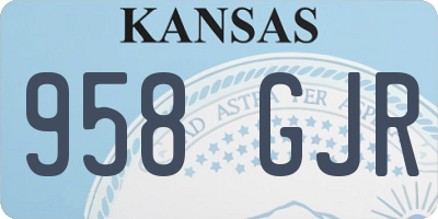 KS license plate 958GJR