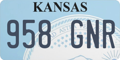 KS license plate 958GNR