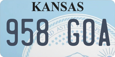 KS license plate 958GOA