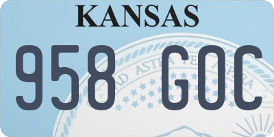 KS license plate 958GOC