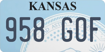 KS license plate 958GOF