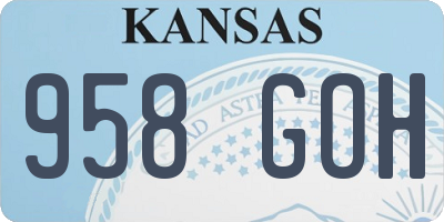 KS license plate 958GOH