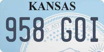 KS license plate 958GOI