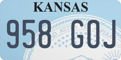 KS license plate 958GOJ