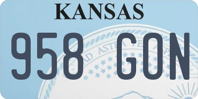 KS license plate 958GON