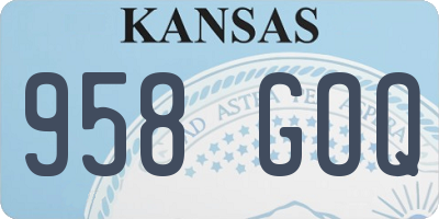 KS license plate 958GOQ