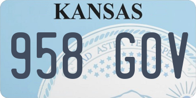 KS license plate 958GOV