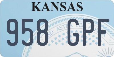 KS license plate 958GPF