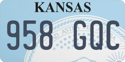 KS license plate 958GQC