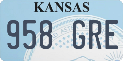 KS license plate 958GRE