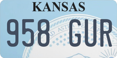 KS license plate 958GUR