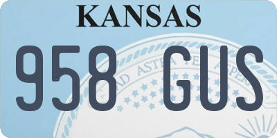 KS license plate 958GUS
