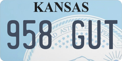 KS license plate 958GUT