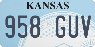 KS license plate 958GUV