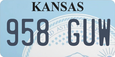 KS license plate 958GUW