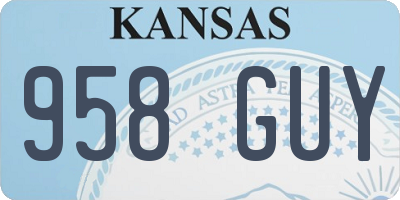 KS license plate 958GUY