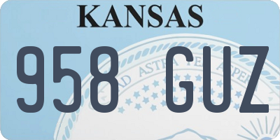 KS license plate 958GUZ