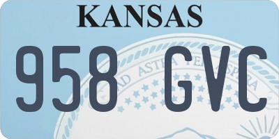 KS license plate 958GVC