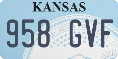 KS license plate 958GVF