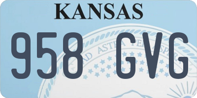 KS license plate 958GVG
