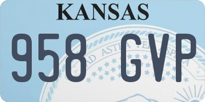 KS license plate 958GVP