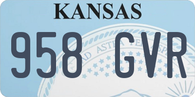 KS license plate 958GVR