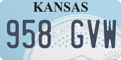 KS license plate 958GVW