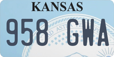 KS license plate 958GWA
