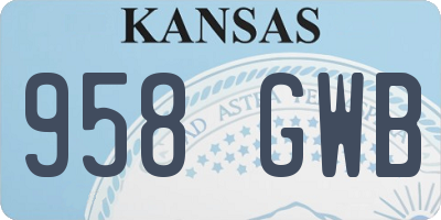 KS license plate 958GWB