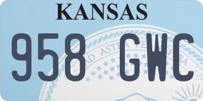 KS license plate 958GWC