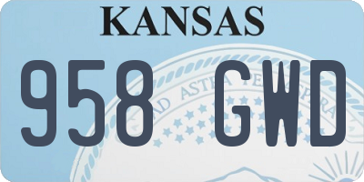 KS license plate 958GWD