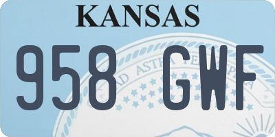 KS license plate 958GWF