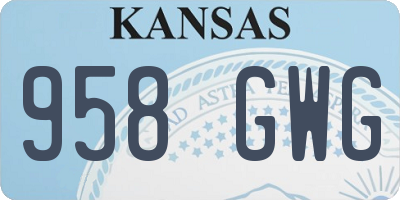 KS license plate 958GWG