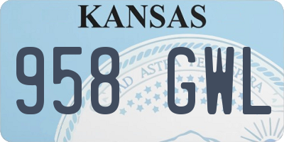 KS license plate 958GWL