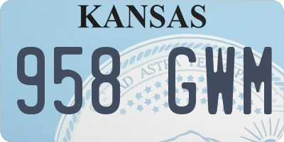 KS license plate 958GWM
