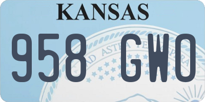 KS license plate 958GWO