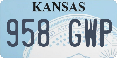KS license plate 958GWP