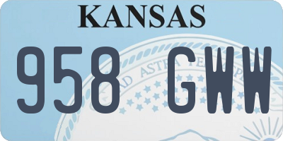 KS license plate 958GWW