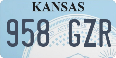 KS license plate 958GZR