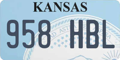 KS license plate 958HBL