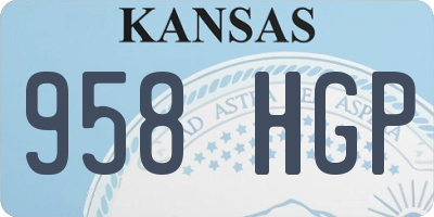KS license plate 958HGP