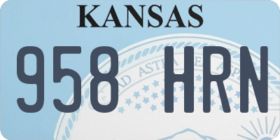 KS license plate 958HRN