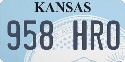 KS license plate 958HRO